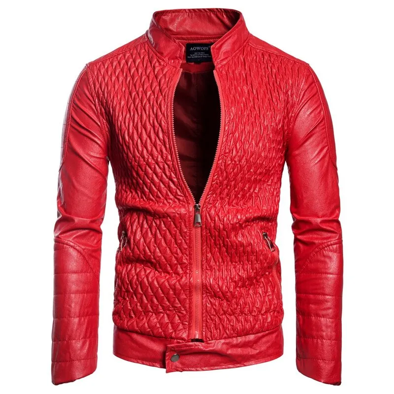 Fashion men leather jacket Spring autumn Casual PU coat mens motorcycle leather jacket