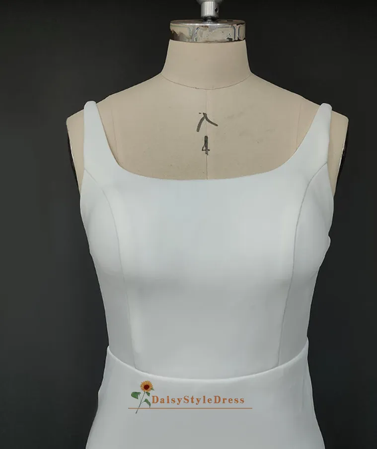 Fitted Square Neckline Wedding Dress