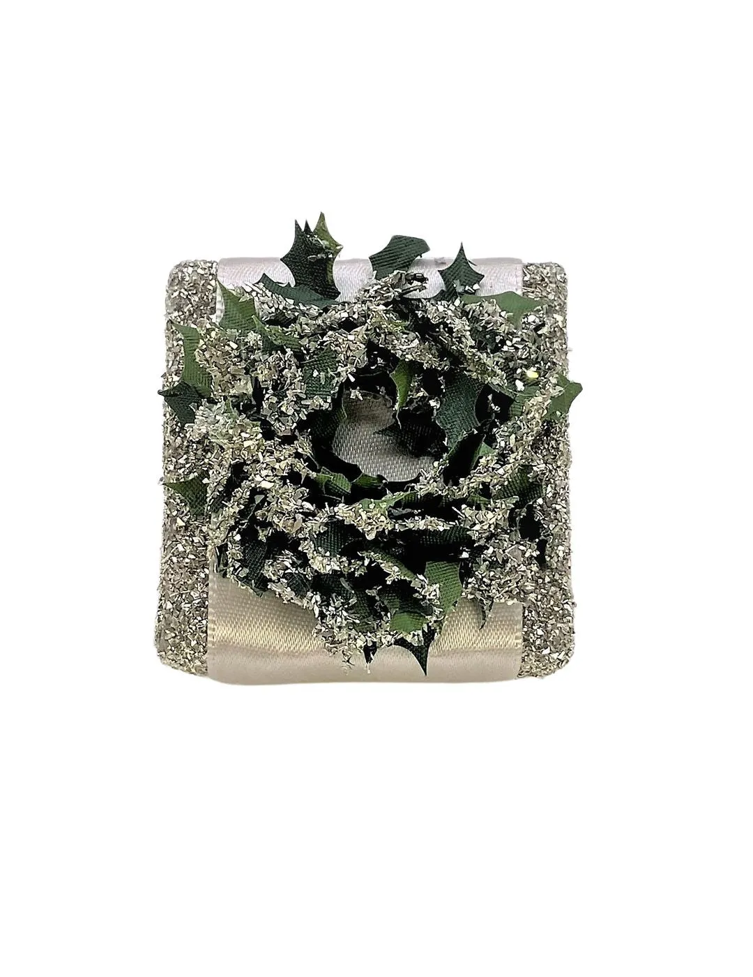 Holly Ring Box, 1.75" x 1.75" - Silver
