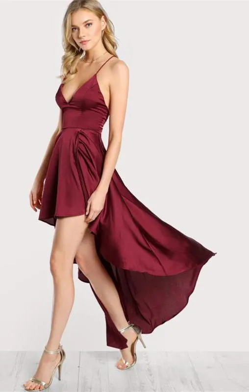 Party Dress Deep V Neck Spaghetti Strap Sleeveless Maxi Dress